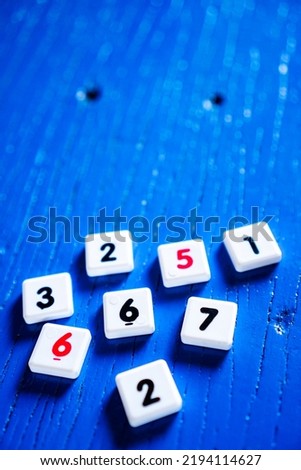 Numbers on blue Background, Education concept image.