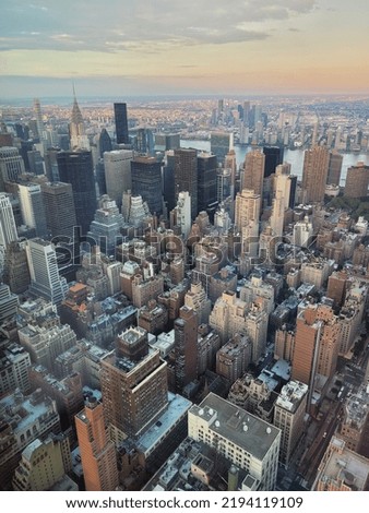 New York City Manhattan Cityscape Skyline at dusk sunset