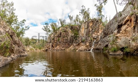 Outback bush views in Crows Nest Falls during autumn season.  Royalty-Free Stock Photo #2194163863
