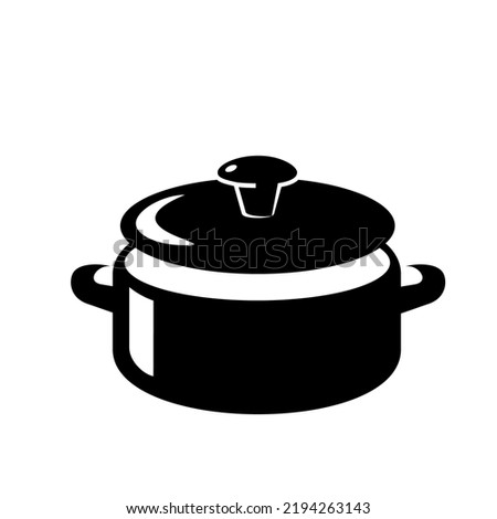 Icon black pot image vector.