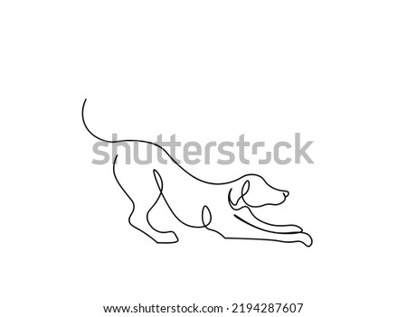 Continuous one line drawing. Dog  Vector illustration