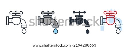 tap faucet icon logo vector illustration. Faucet symbol template for graphic and web design collection