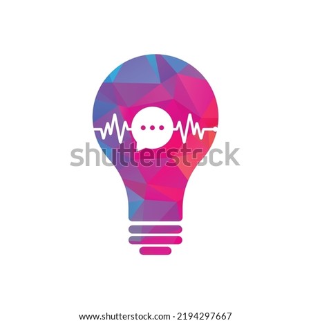 Pulse chat bulb shape logo vector. Health Consult logo designs concept. Medical logo and Heartbeat Waves in Chat Icon Logo Template	
