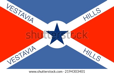 Flag of Vestavia Hills, Alabama, USA. 