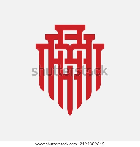 Monogram Logo, Initial letters A, M, AAM, AMA, or MAA, Interlock, Modern, Sporty, Red Color on White Background