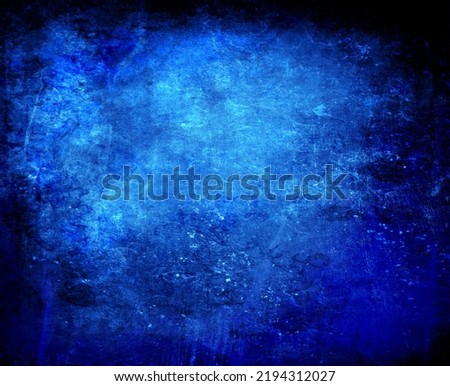 Blue grunge scratched background, old wall