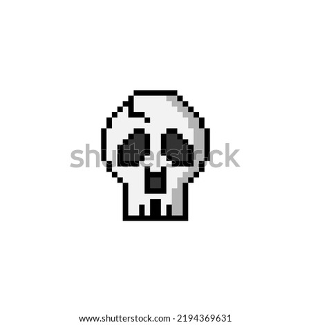 Halloween skull pixel icon vector design