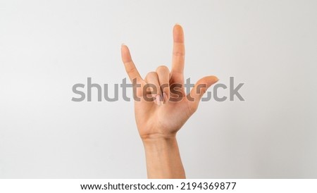 sign language of the deaf and dumb, phrase - i love you . High quality photo