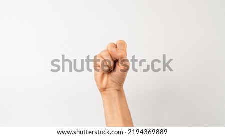 Sign language of the deaf and dumb people, English letter s. High quality photo