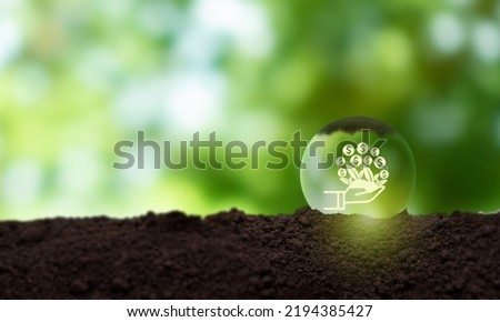 Ethical and sustainable investing concept. Growing sustainabiliy. Aim to have a positive impact. Socially responsible investing, ESG factors, impact investing, sustainable investing, business growth. Royalty-Free Stock Photo #2194385427