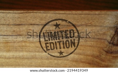 Limited Edition stamp printed on wooden box. Exclusive certificate concept.