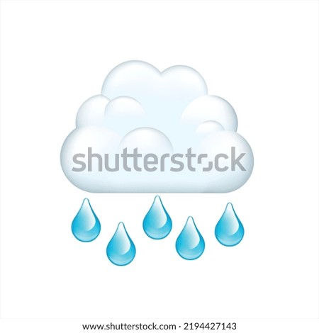 high quality Cloud with Rain icon logo symbol sign isolated 3d vector background chat comment weather climate vector illustration  meteorology reactions template emoji character message