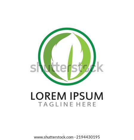 natural green leaf logo icon