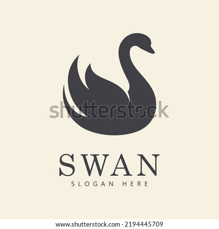 swan logo vector. Abstract minimalist logo icon swan