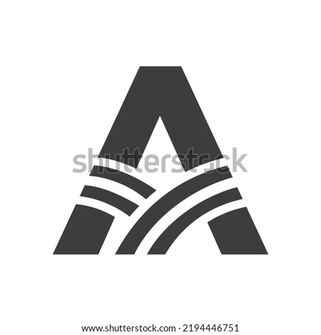 Agriculture Logo On Letter A Concept. Farm Logo Based on Alphabet for Bakery, Bread, Pastry, Home Industries Business Identity Royalty-Free Stock Photo #2194446751