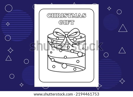 Christmas coloring page design for kids. Children coloring page interiors