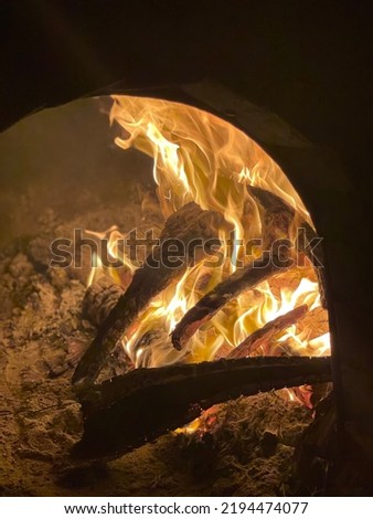 picture of the fire in the winter