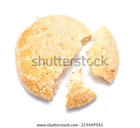 almond biscuits isolated on white background