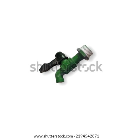 used water faucet with white background