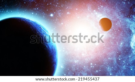 Earth and moon in space Elements of this image furnished by NASA