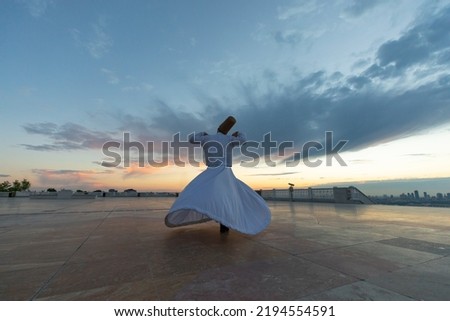Sufi Dervish and Camlica Mosque, Uskudar Istanbul, Turkey Royalty-Free Stock Photo #2194554591