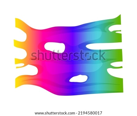 Rainbow slime stretch . Colorful vector illustration Child toy. Vector illustration mucus, paint, slime, snivels, chewing gum.