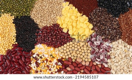 Group of dry organic cereal and grain seed  background . For carbohydrate food type or agricultural raw material or ingredient concept Royalty-Free Stock Photo #2194585107