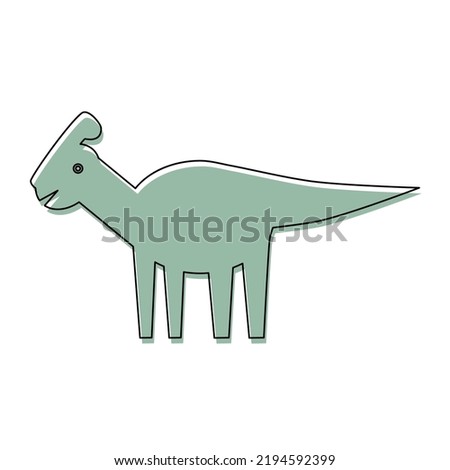 Vector Illustration Of Parasauroloph. Isolated on white background. Symbol, logo illustration.