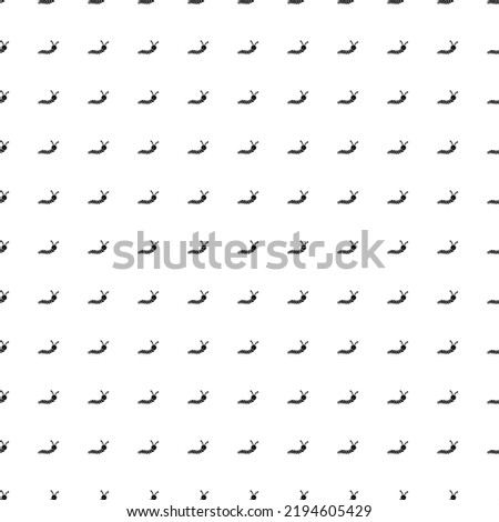 Square seamless background pattern from geometric shapes. The pattern is evenly filled with big black caterpillar symbols. Vector illustration on white background