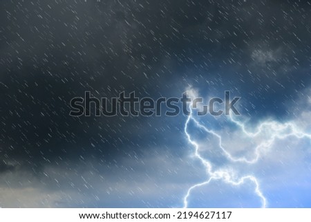 rain clouds with lightening in the rainy season