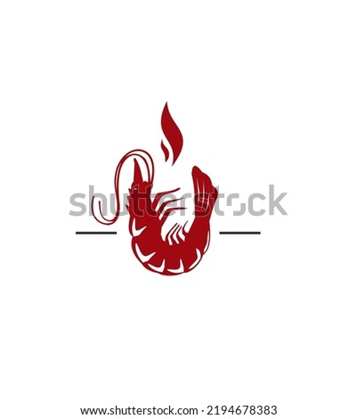 Shrimp Logo. Isolated shrimp on white background. Prawns 