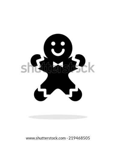 Gingerbread man icon on white background. Vector illustration.