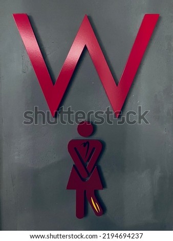 Woman’s Water Closet Sign In Red