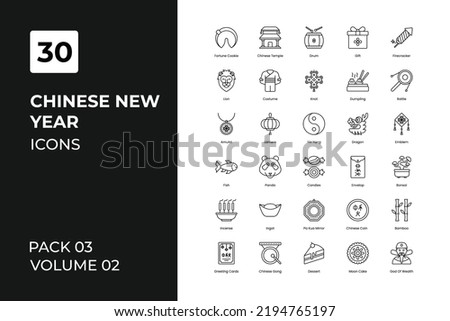 Chinese New Year icons collection. Set contains such Icons as Asian culture, celebrate, celebration,, collection, more 