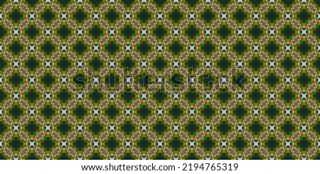 Seamless bright multicolored pattern in green, orange, yellow and blue colors, abstraction. Design for decor, print. Background, wallpaper, screensaver