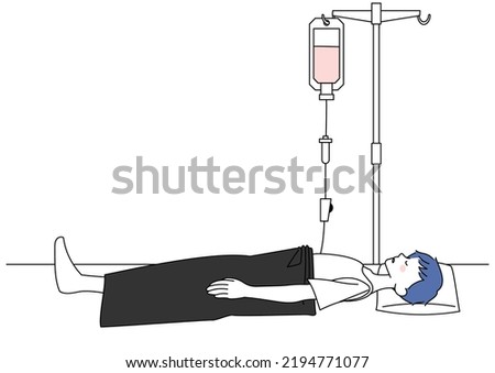 Clip art of man receiving intravenous drip