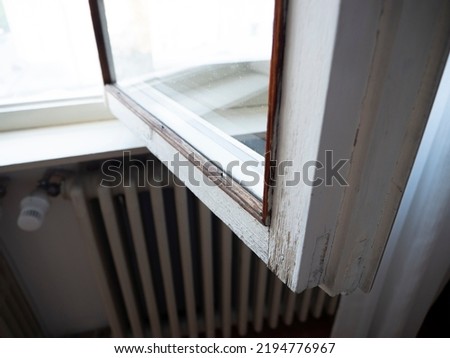 old window frames, old worn wooden window Royalty-Free Stock Photo #2194776967