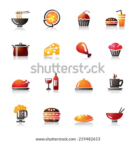 Food and Drinks Colorful Icons