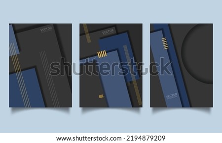 Templates of black covers for business reports