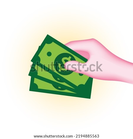 illustrations hand holding a money,illustrations hand icon.