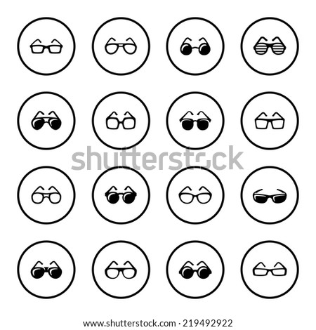 Eye glasses icon set