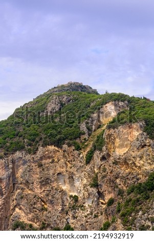 Old ruins of Angelokastro fortress, Corfu island, Greece