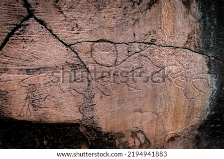 Ancient wall inscription at Badami ,Karnataka,India