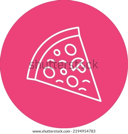 Pizza Slice line circle icon vector image. Can be used for new year. Can also be used for web apps, mobile apps and print media.