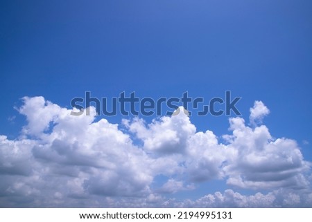 Beautiful Blue Sky With White Cloudy Dramatic Natural abstract background view
