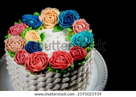 beautiful birthday cake with butterflies