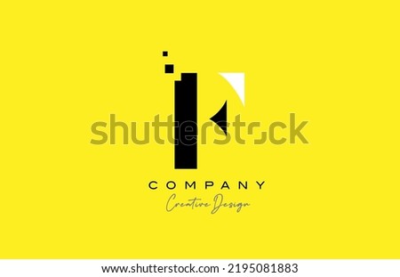 yellow black F alphabet letter logo icon design with dots. Creative template for business  and company