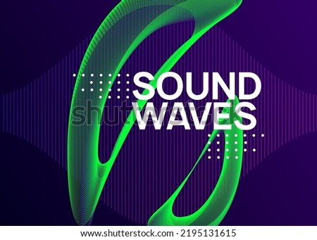 Music poster. Creative concert invitation design. Dynamic fluid shape and line. Neon music poster. Electro dance dj. Electronic sound fest. Club event flyer. Techno trance party. Royalty-Free Stock Photo #2195131615