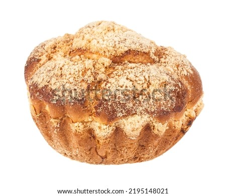Sweet cupcake isolated on white background. Detail for design. Design elements. Macro. Full focus. Background for business cards, postcards and posters