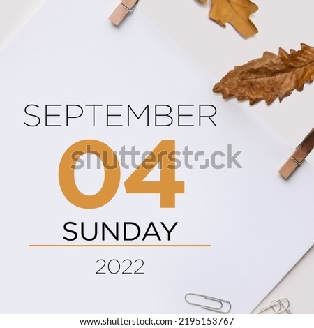 4 September on a white background 
